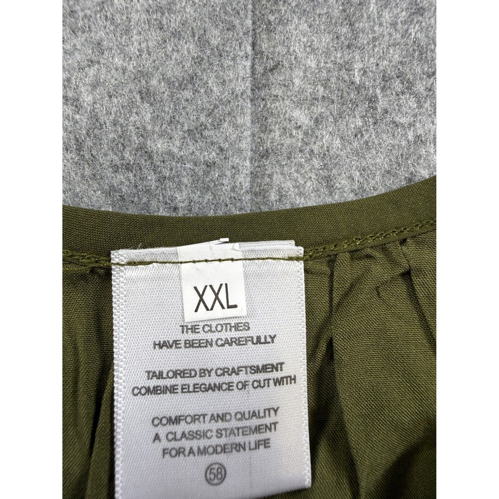 Buenos Ninos Romper Womens XXL Olive Green Smocked Waist Adjustable Straps NEW - Picture 8 of 14